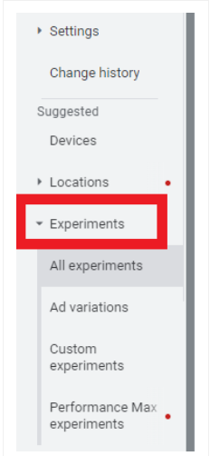 Experiments in google ads