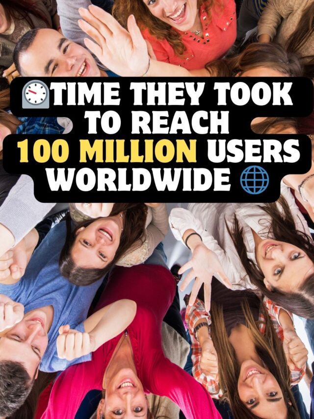 ⏲️Time They Took  to reach  100 million users worldwide 🌐