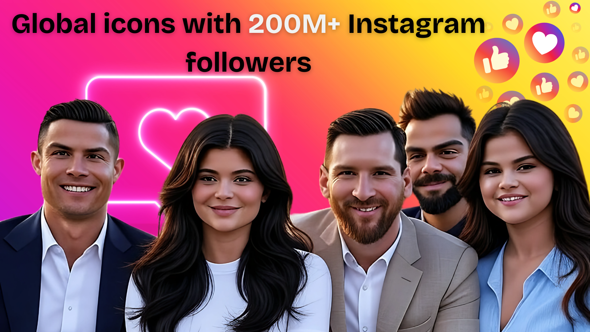global icons with 200M+ Instagram followers in 2025
